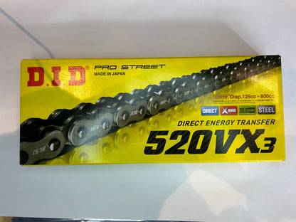 DID 520VX3 GB 120L X-RING (DJ), CHAIN GOLD & BLACK LINKS, DID520VXGB120