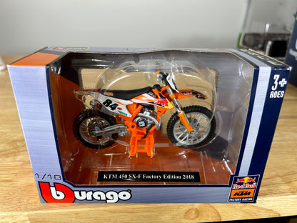 Burago Toy Models 1:18 Jeffrey Herlings KTM SXF 450 Toy Model