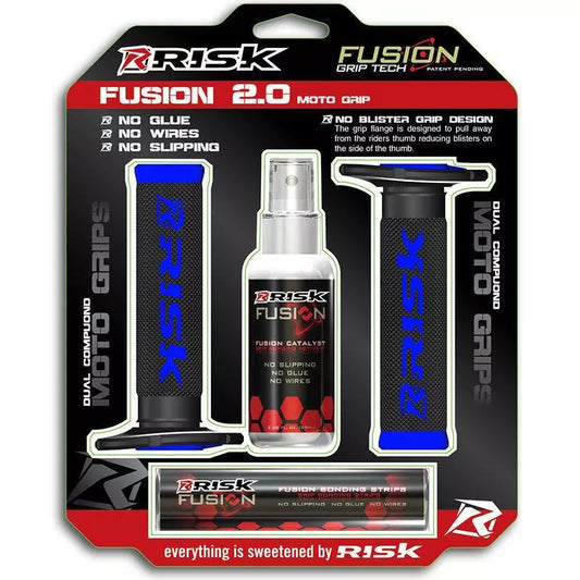 Risk Racing Fusion Grips 2.0 MTB ATV, Blue