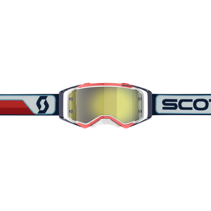 Scott Prospect Goggle, Red / White - Yellow Chrome  Works Lens