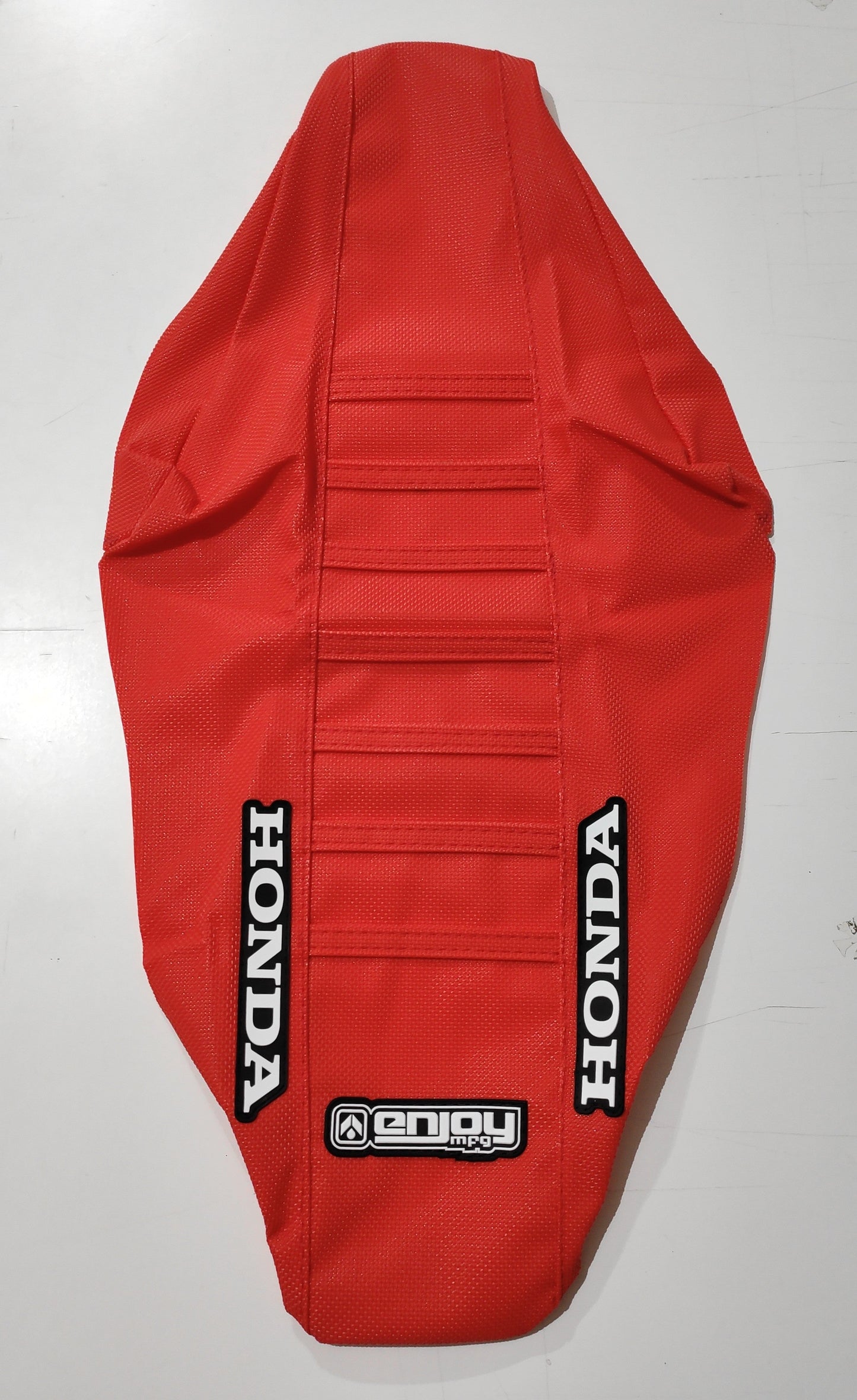 Enjoy Manufacturing Honda Seat Cover CR 125 CR 250 2002 - 2007 Ribbed Logo, All Red