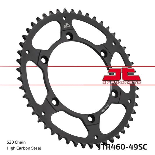 JT Sprockets Steel Rear Sprocket Kawasaki KX 125 250 500 KXF 250 450 1980 - 2023 Suzuki RMZ 240 2004 - 2006, 50T