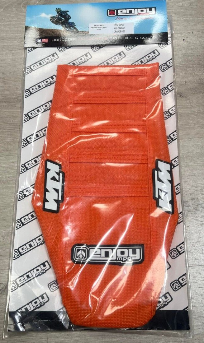 Enjoy Manufacturing KTM Seat Cover SX 65 2016 - 2023 Ribbed Logo, All Orange