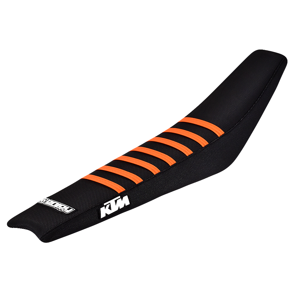 Enjoy Manufacturing KTM Seat Cover SX 85 2013 - 2017 Ribbed Logo, Black / Orange