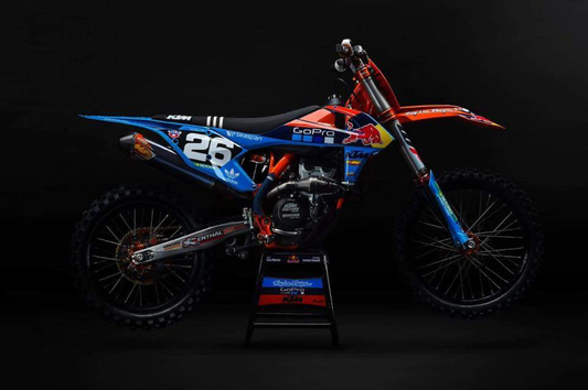 Enjoy Manufacturing KTM Graphics Kit SX SXF 2019 - 2022, Troy Lee Designs GoPro Blue