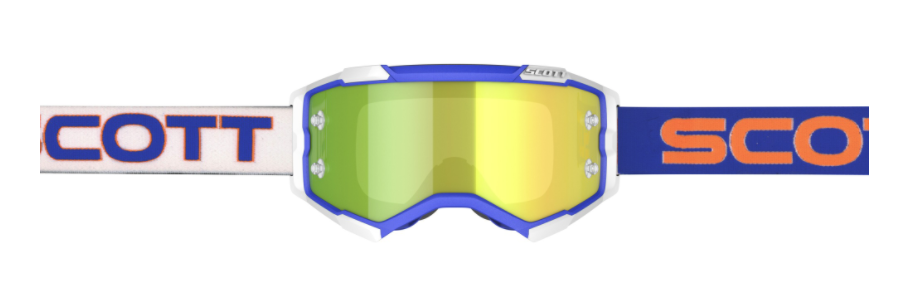 Scott Fury Goggle, White / Blue – Yellow Chrome Works Lens